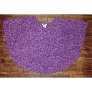 BONGO purple batwing cape poncho crop boho shirt